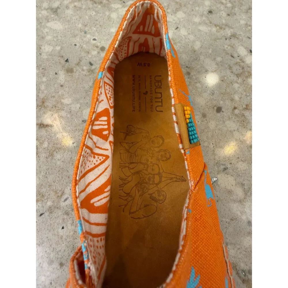 Ubuntu Life Afridrilles Flamingo Palm Canvas Espadrilles 8.5 Summer